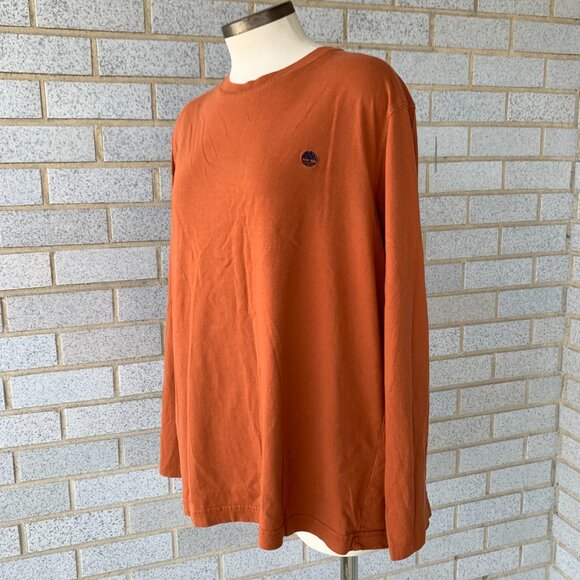 TIMBERLAND MENS  RUSTED  ORANGE COTTON SHIRT SIZE L  MADE IN INDIA - Picture 7 of 8